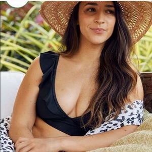 Aerie Ruffle Longline Triangle Bikini Top